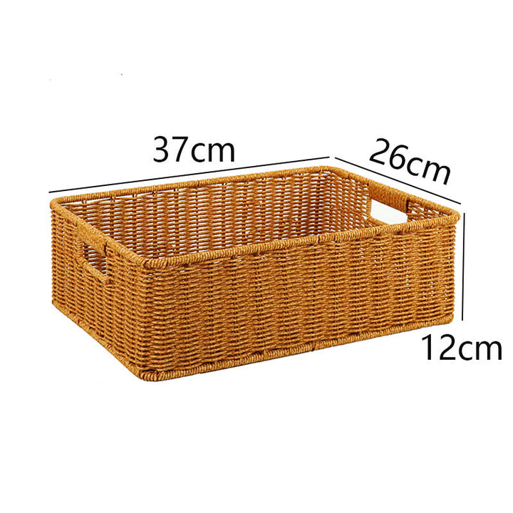 Women's Rectangular Storage Basket Made of Natural Wicker Kalsten