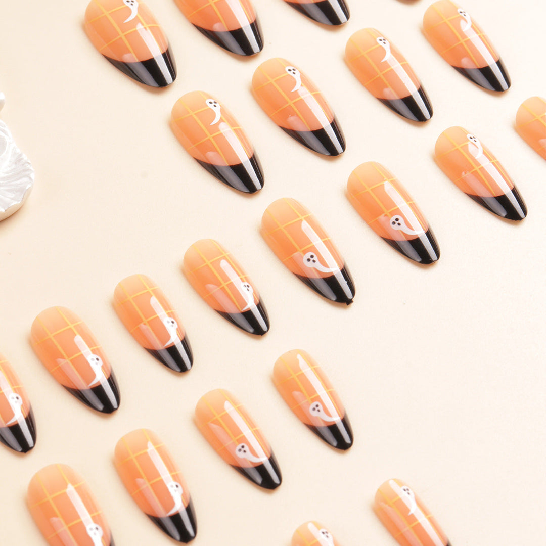 Artistic Ghost-Themed Press-On Nail Tips Kalsten