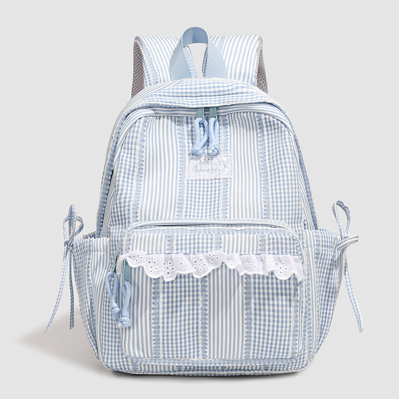 Casual Lace-Trimmed School Backpack