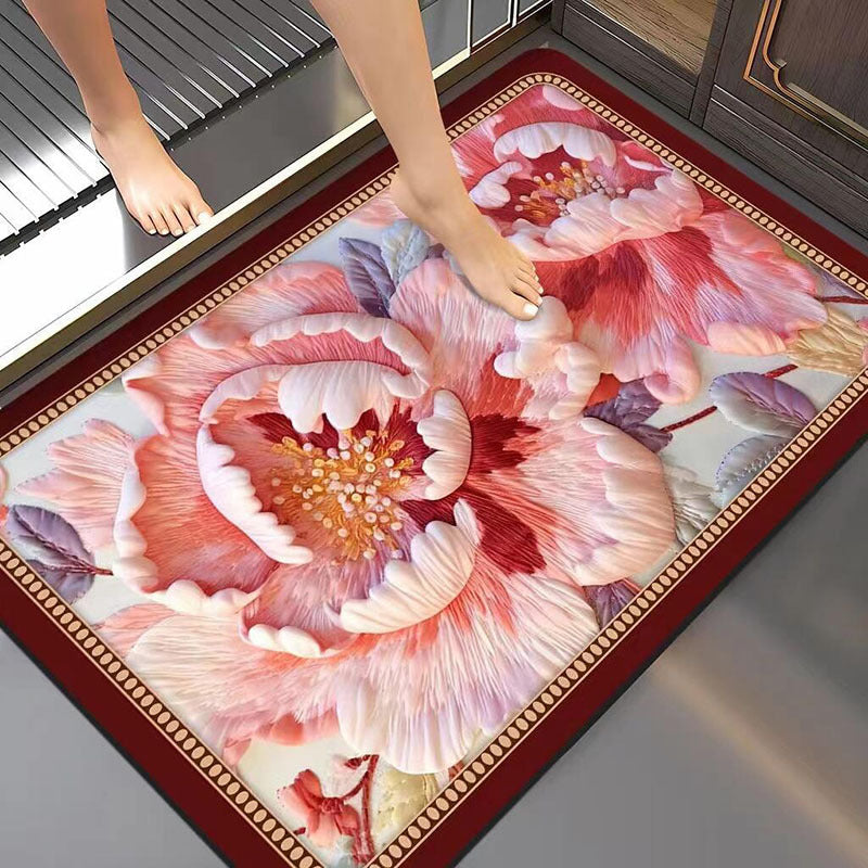 Artistic Floral Bath Mat Kalsten