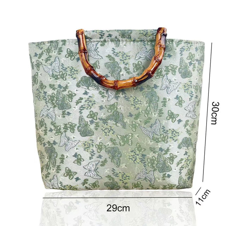 Elegant Handbag with Bamboo Handles Kalsten
