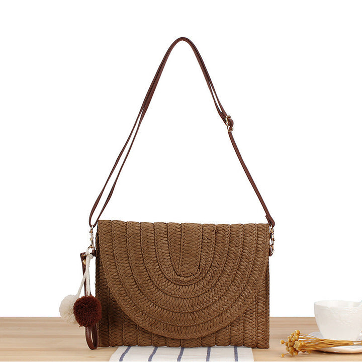 Fashionable Shoulder Bag Made of Braided Straw Kalsten