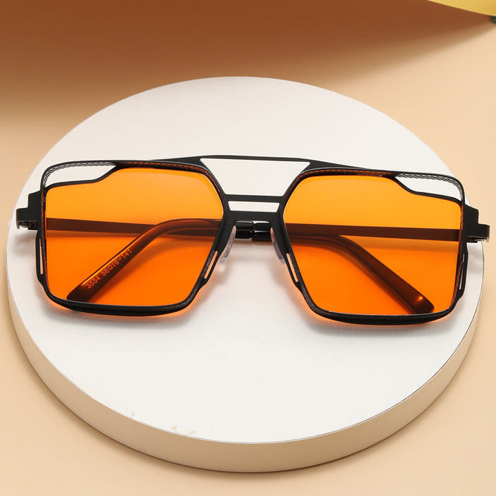 Women's square glasses with perforated, modern frame Kalsten
