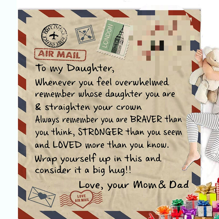 Sentimental Fleece Throw Blanket With Lion And Cub Graphic And Heartfelt Message For Dad