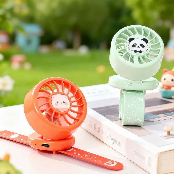 Women's Portable Hand Fan with Cute Animal Design and USB Charging Function Kalsten