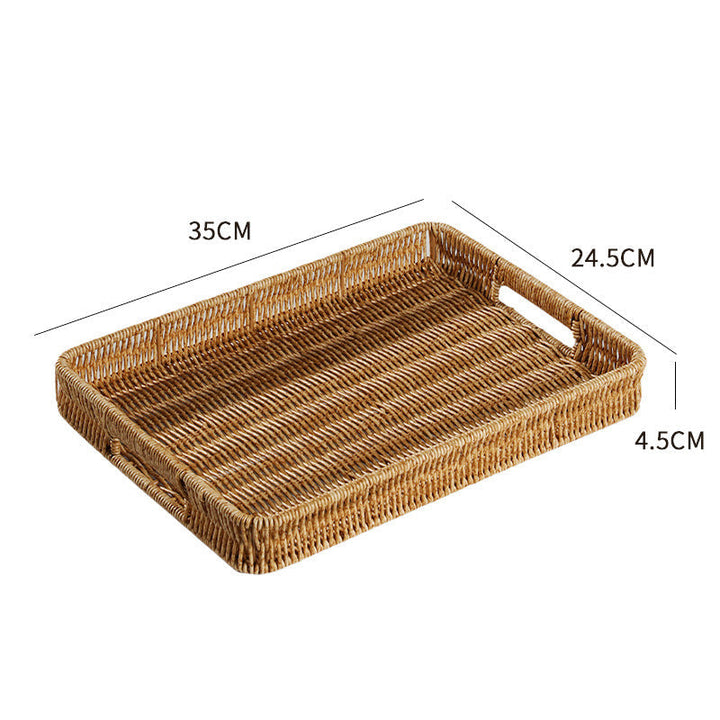 Handcrafted Rectangular Wicker Serving Tray Kalsten
