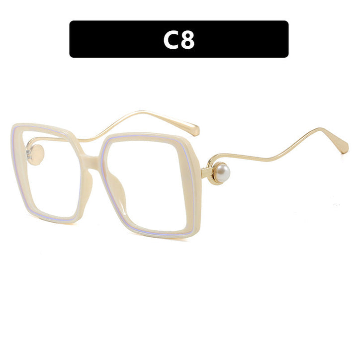 Women's fashionable square glasses with elegant metal frame and unique accents Kalsten