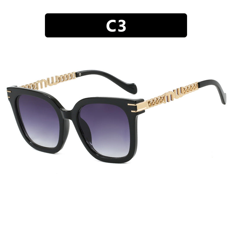 Ladies trendy square sunglasses with elegant frame and stylish gold accent Kalsten