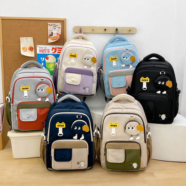 Cute Character-Designed Multi-Pocket School Backpack Kalsten