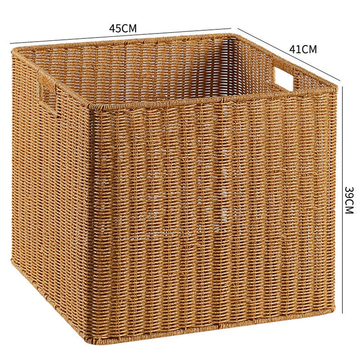 Handcrafted Rectangular Wicker Storage Bin Kalsten