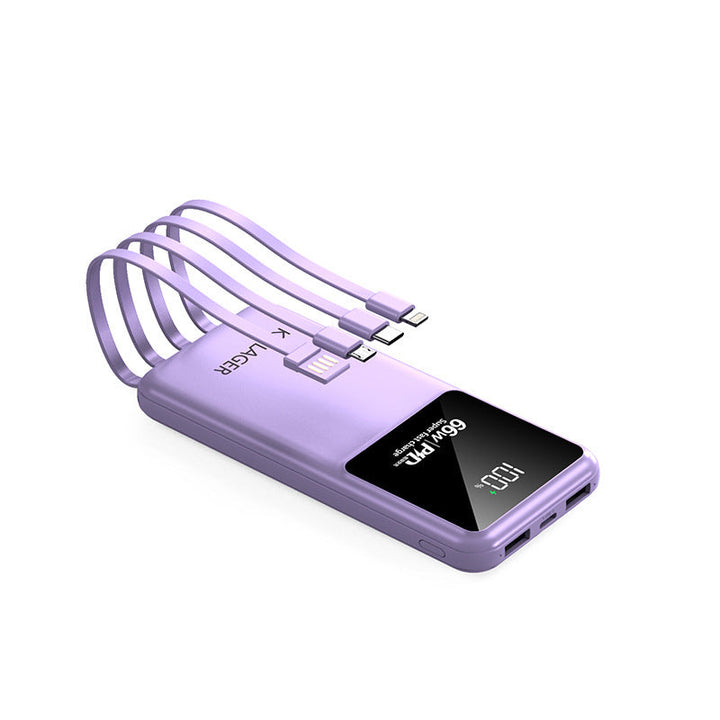 Multi-functional power bank with integrated charging cables and LCD display Kalsten