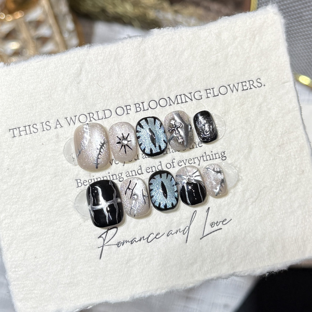 Artistic Themed Press-On Nail Art Acalora