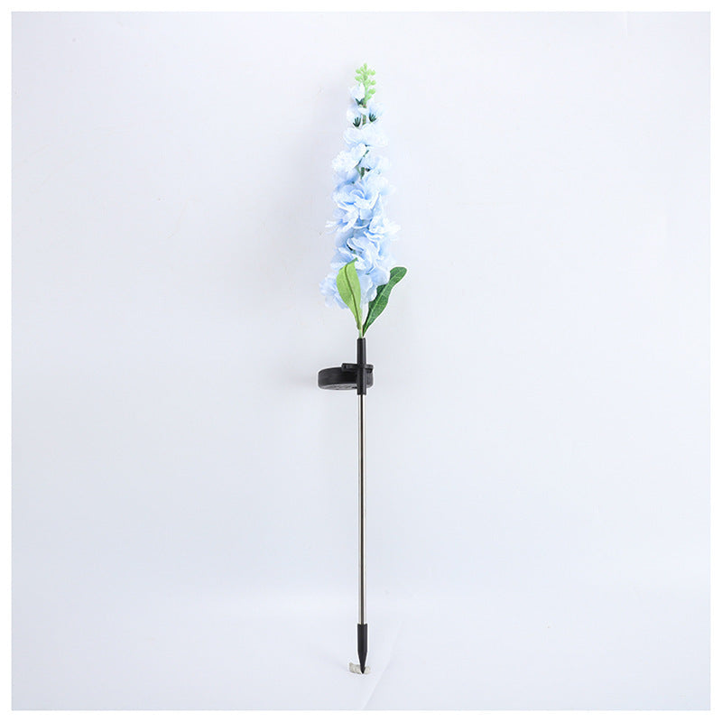 Tall Artificial Delphinium Floral Stake With Adjustable Metal Ground Spike And Removable Clamp Kalsten
