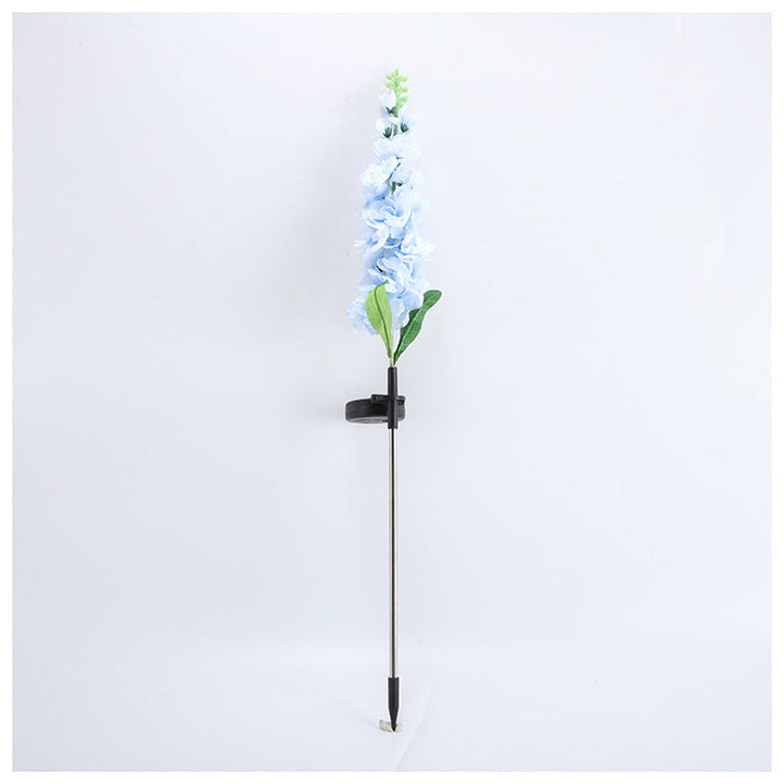 Tall Artificial Delphinium Floral Stake With Adjustable Metal Ground Spike And Removable Clamp Kalsten