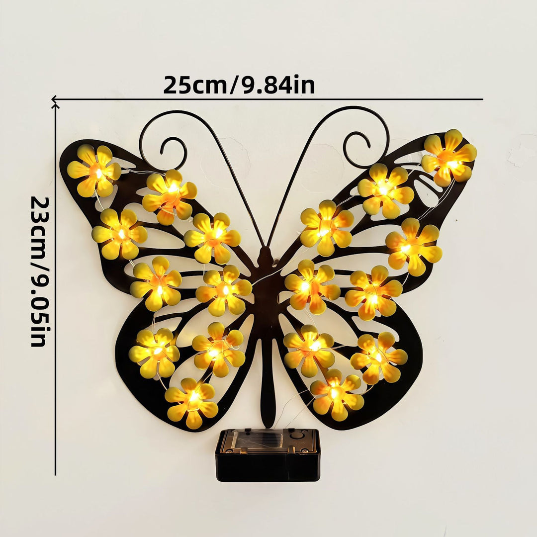 Decorative LED Butterfly Wall Light With Floral Micro-LED Accents And Battery-Powered Control Kalsten