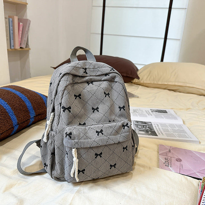 Cute Bow-Patterned Mini Backpack