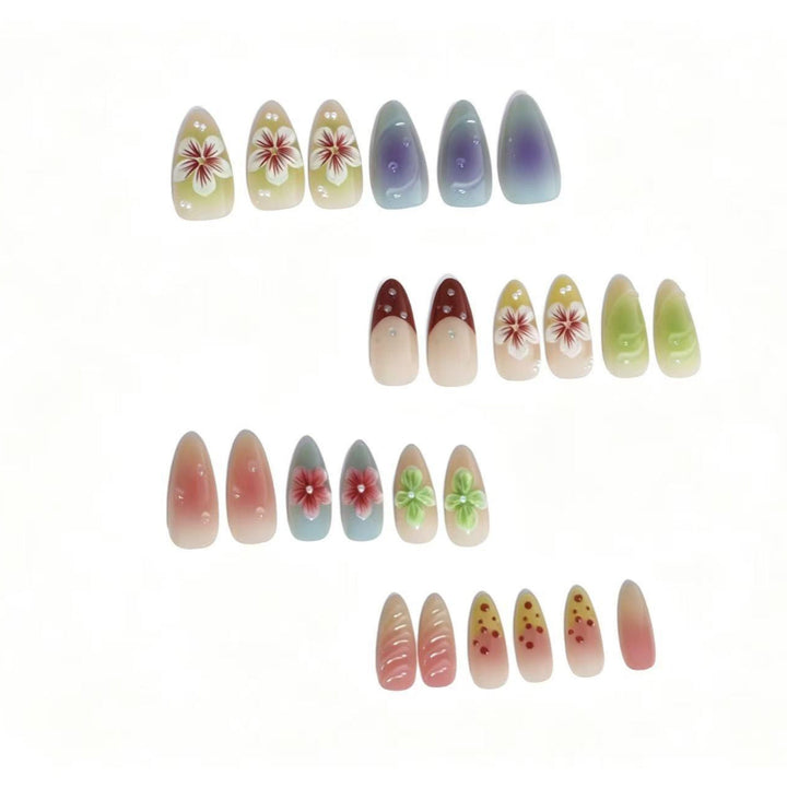 Artistic Floral Gradient Press-On Nail Set Kalsten