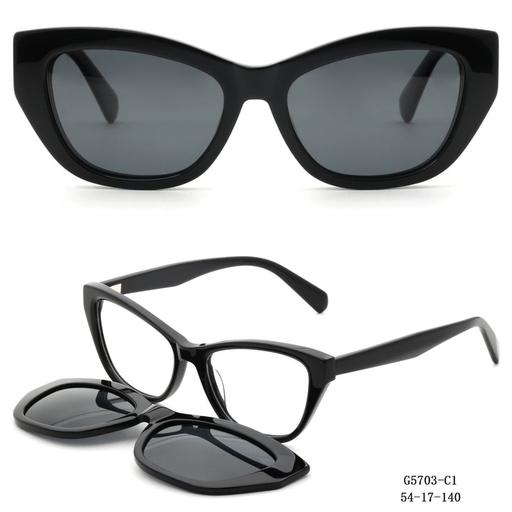 Women's Artfully Designed Cat-Eye Sunglasses with Removable Lenses Kalsten