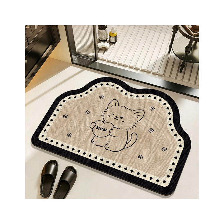Decorative Cat-Themed Bath Mat Kalsten