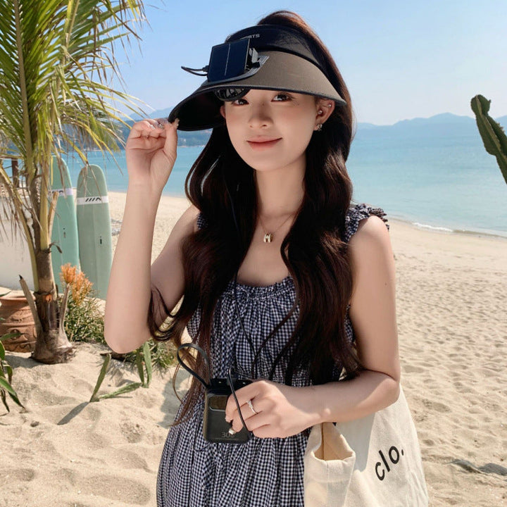 Adjustable sun visor for with integrated smartphone holder and UV protection Kalsten