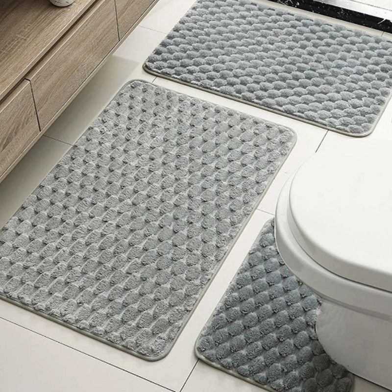 Elegant Textured Bath Mat Set Kalsten