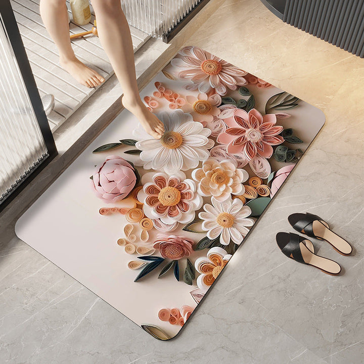 Artistic Floral Design Bath Mat Kalsten