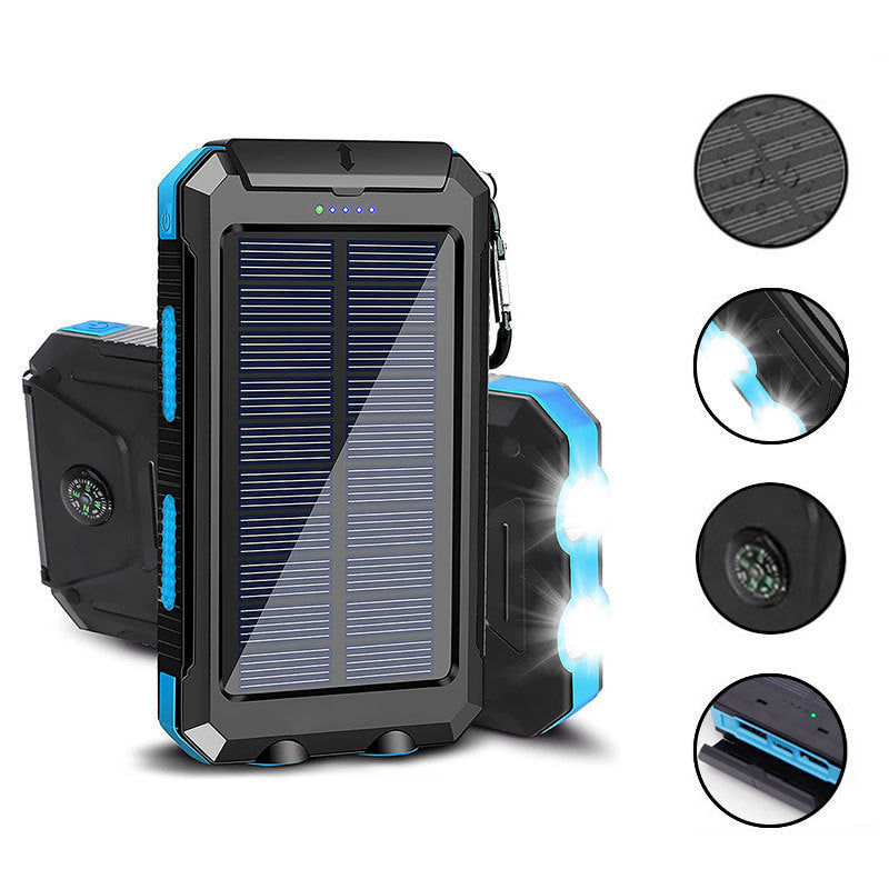 Solar-powered power bank with LED lighting and integrated compass Kalsten