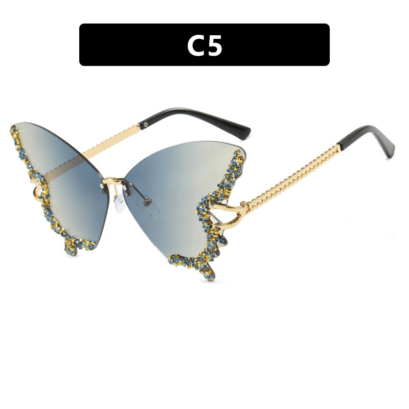 Women's large cat-eye sunglasses with sparkling rhinestone embellishment and elegant frame Kalsten