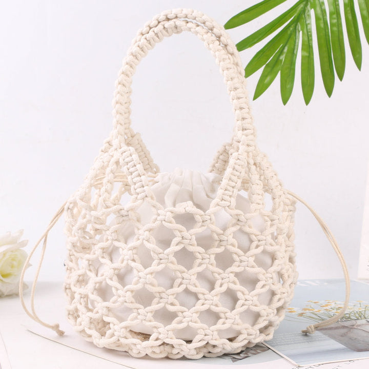 Hand-knotted tote bag with inner drawstring closure Kalsten