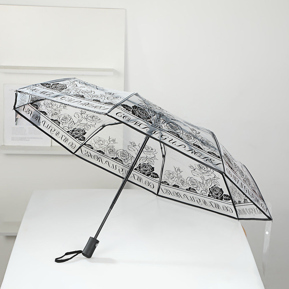 Ladies elegant transparent umbrella with romantic design Kalsten