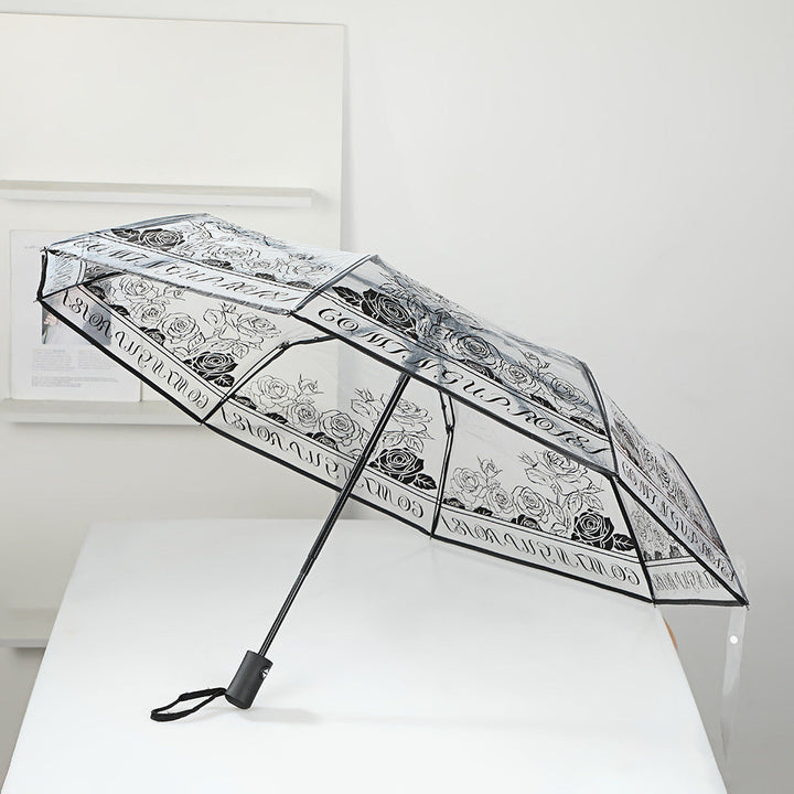 Ladies elegant transparent umbrella with romantic design Kalsten