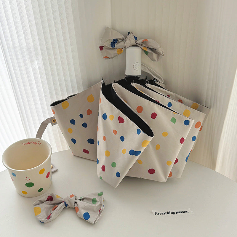 Women Multi-Purpose Foldable Shoulder Bag with Colorful Polka Dot Pattern Kalsten