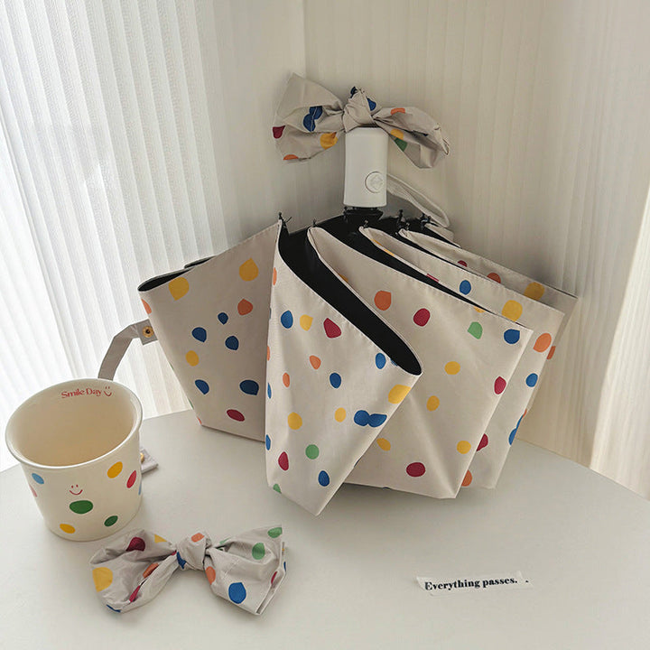 Women Multi-Purpose Foldable Shoulder Bag with Colorful Polka Dot Pattern Kalsten