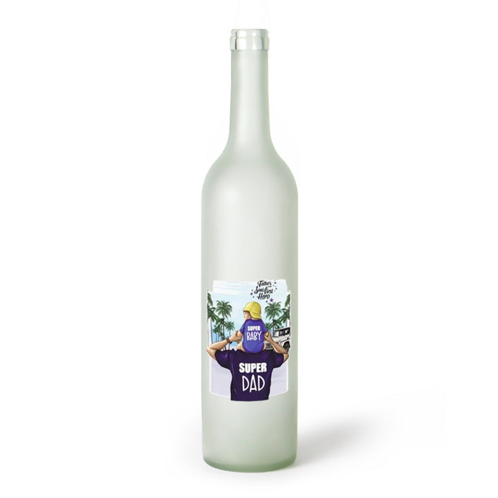 Decorative Frosted Glass Bottle Vase With Fashion Collage Decal