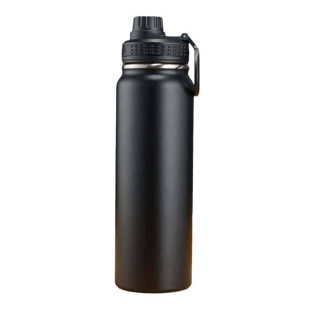 Double-Wall Vacuum Insulated Stainless Steel Wide-Mouth Water Bottle With Leakproof Screw Cap And Ergonomic Carry Handle