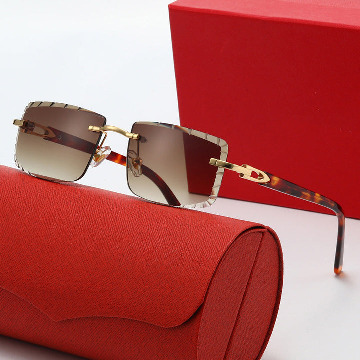 Women's fashionable square sunglasses with golden metal accent and elegant frame Kalsten
