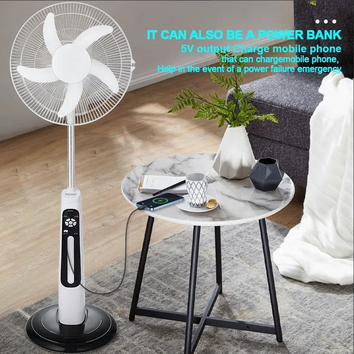Unisex Solar Powered Standing Fan with Remote Control and Charging Function Kalsten