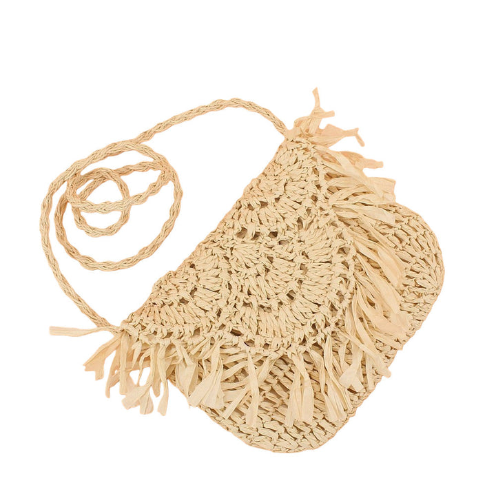 Handmade handbag with fringes Made from natural material Kalsten