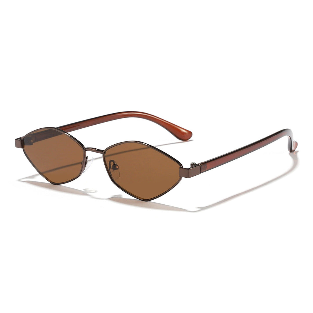 Women's Cat Eye Sunglasses with Brown Lenses and Elegant Metal Frame Kalsten