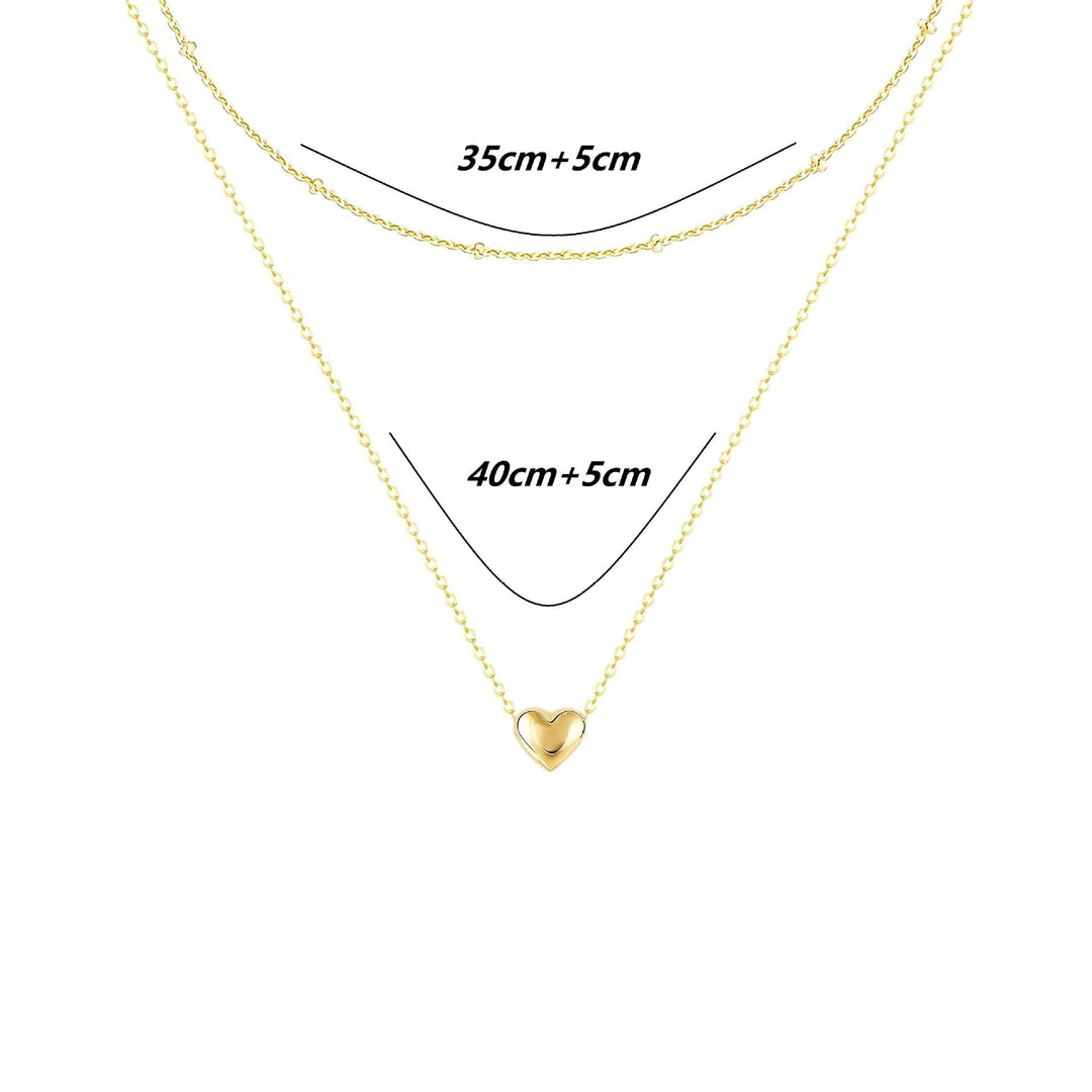 Heart Pendant Layered Necklace Kalsten