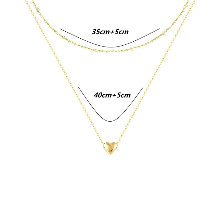 Heart Pendant Layered Necklace Kalsten