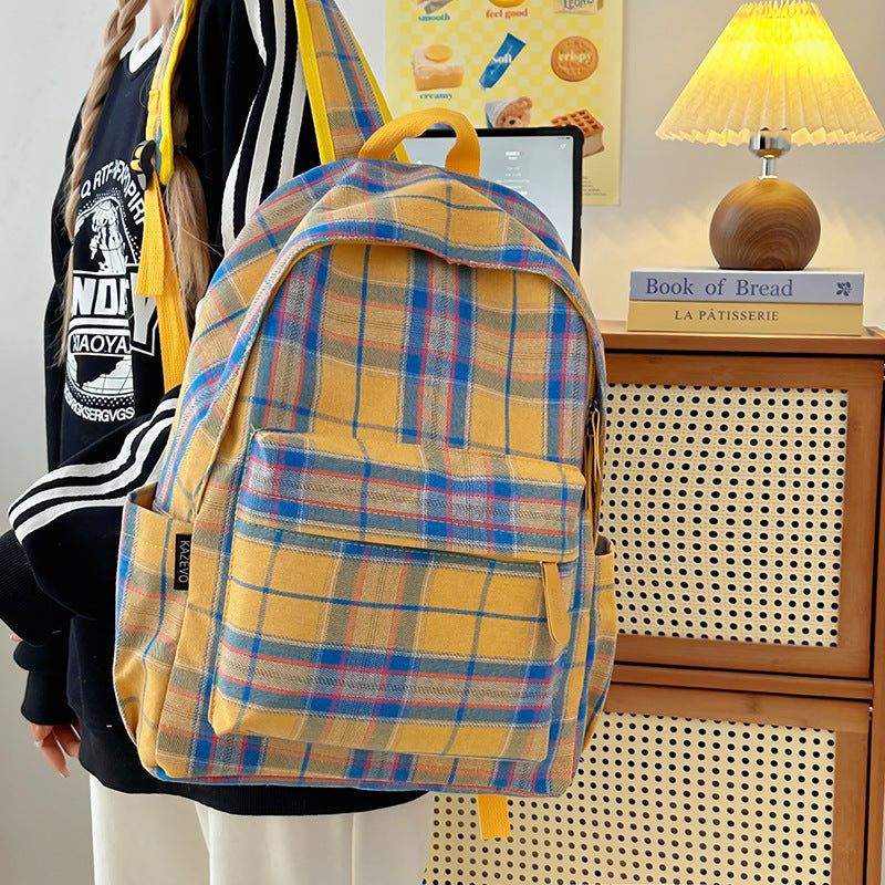 Plaid Patterned Casual Backpack Kalsten