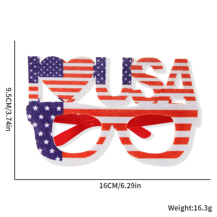 Unisex nan novelty hand-shaped patriotic party eye glasses with finger-frame design Kalsten