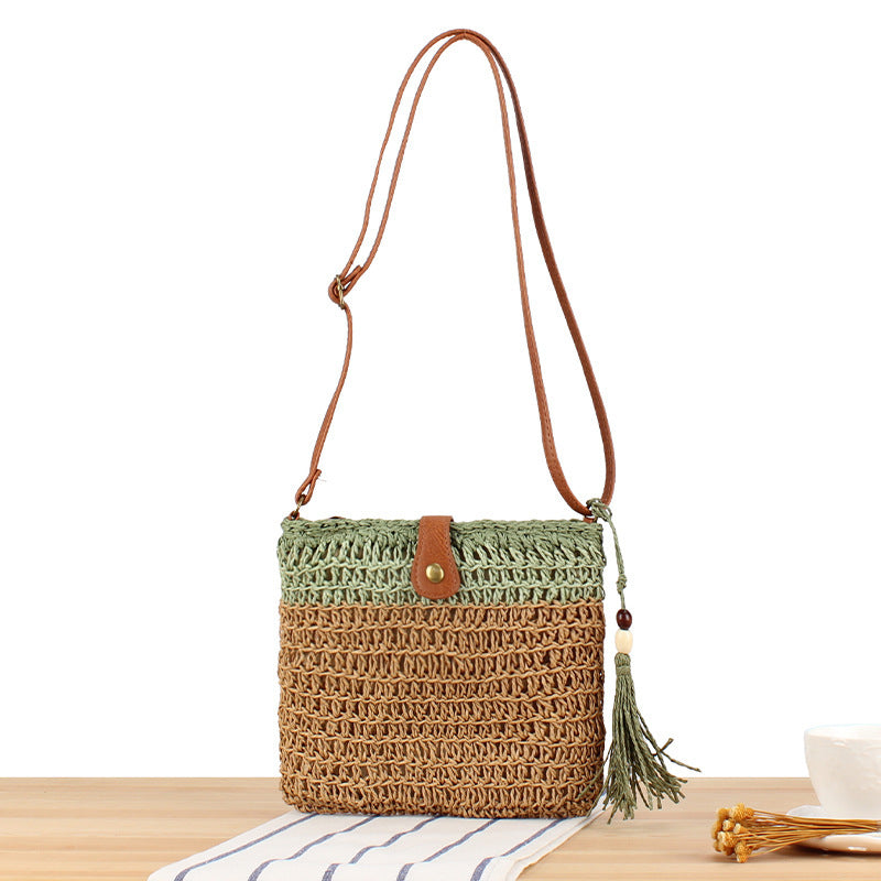 Handmade shoulder bag with tassels and leather accents Kalsten