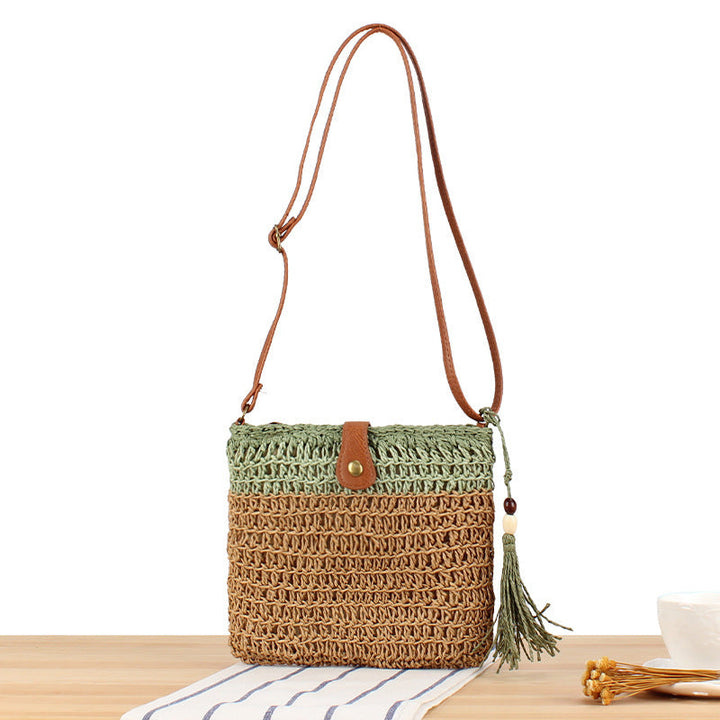 Handmade shoulder bag with tassels and leather accents Kalsten