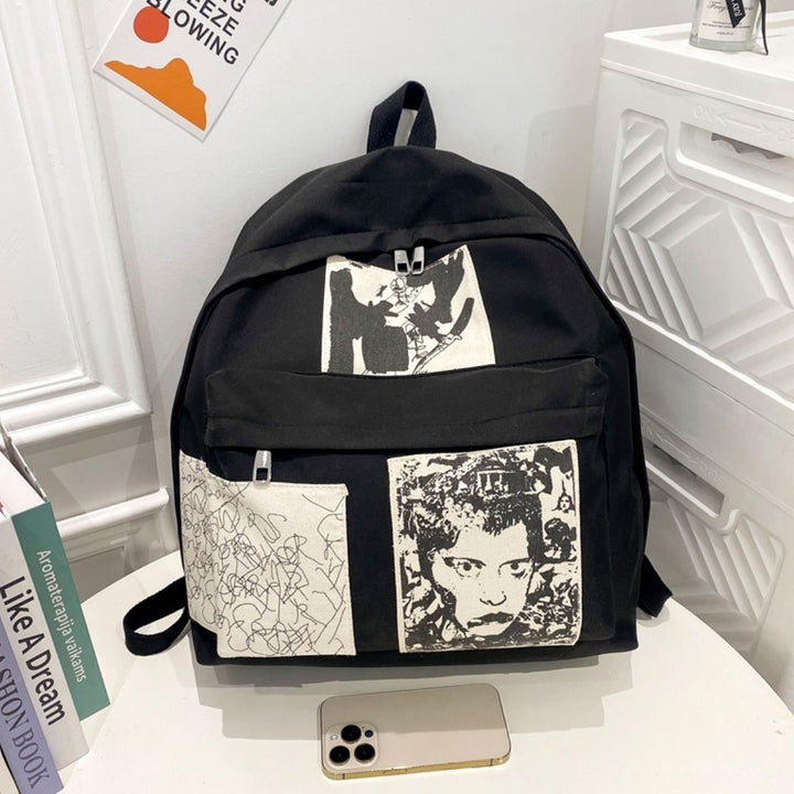 Fashionable backpack with artistic prints Kalsten
