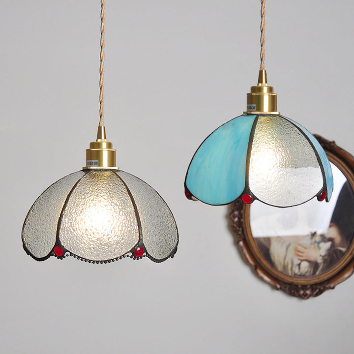 Vintage Stained Glass Dome Tiffany Pendant Light | Kalsten