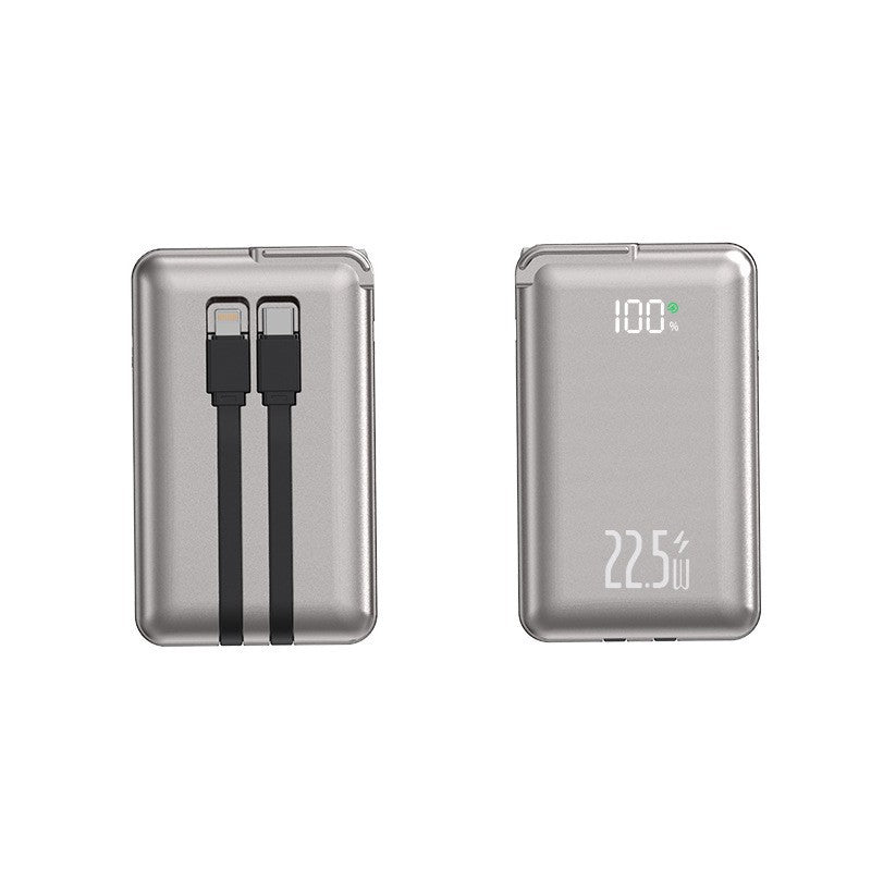 Slim Powerbank with Integrated Charging Cables and Digital Display Kalsten