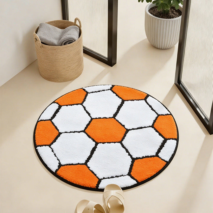 Soccer Ball Design Area Rug