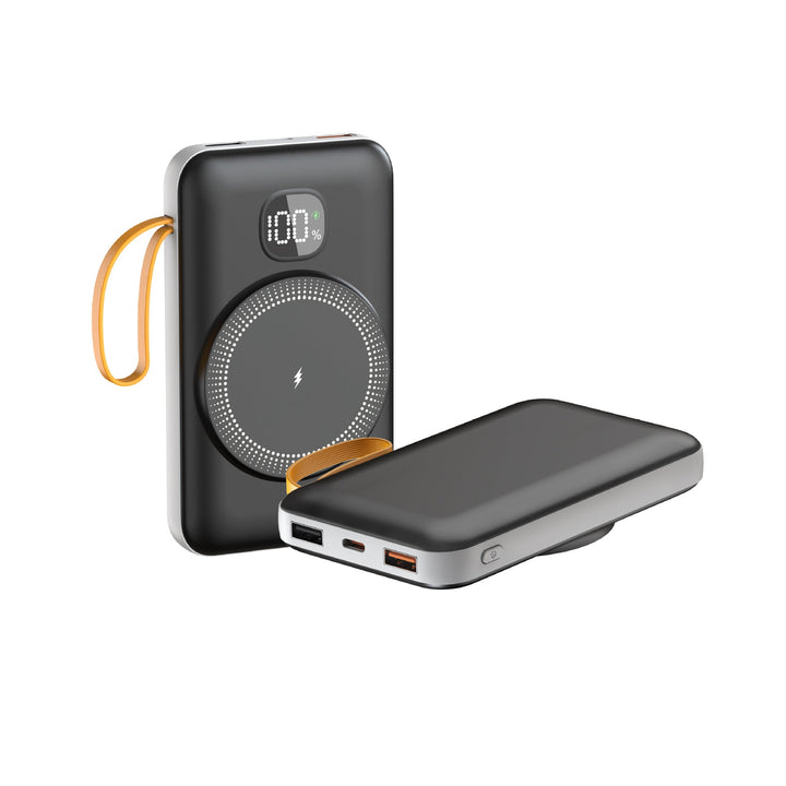 Portable power bank with integrated inductive fast charging function and LED charging status indicator Kalsten